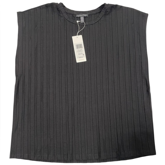 Eileen Fisher Tops - Eileen Fisher Wide Rib Stretch Crew‎ Neck Black Top Size Xxs